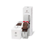 La Boucle cintura intrecciata con fibbia in metallo premium box regalo Lisbona bianco