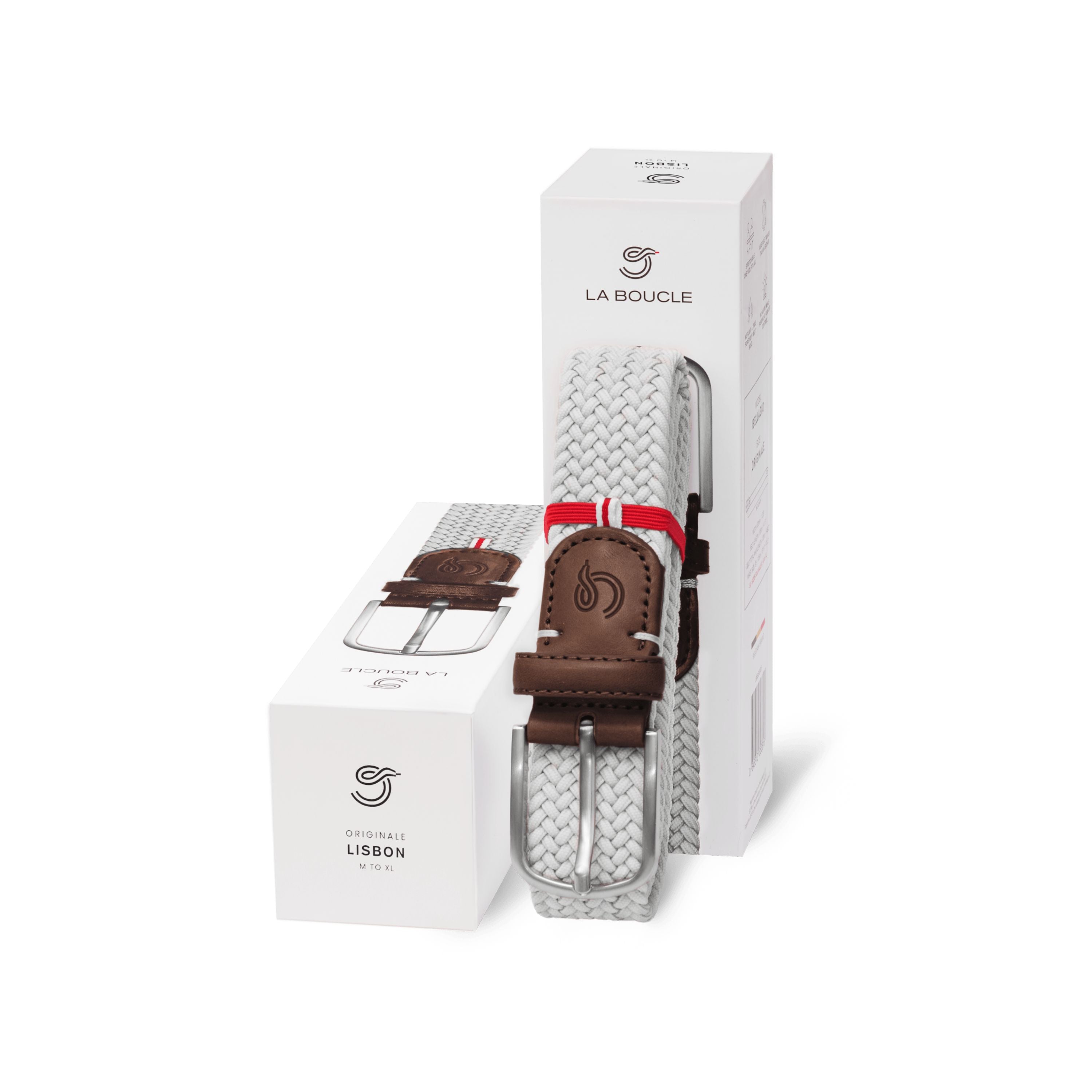 La Boucle cintura intrecciata con fibbia in metallo premium box regalo Lisbona bianco