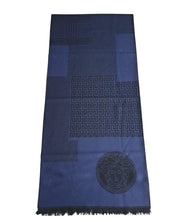 Versace Stole Pashmina Wool Blue