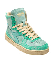 Diadora Heritage Sneakers MI Basket High in Pelle Effetto Used Verde