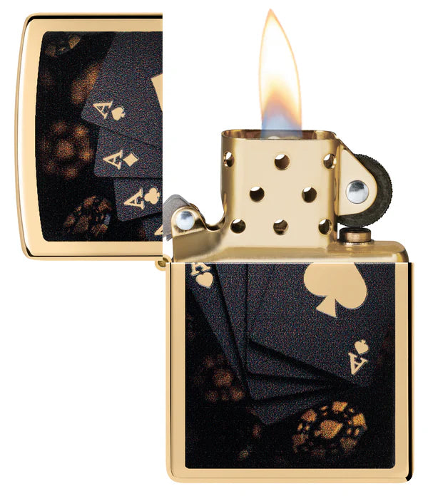 Zippo accendino ricaricabile antivento Made in USA Poker di Assi 47141