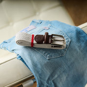 La Boucle cintura intrecciata con fibbia in metallo premium box regalo Lisbona bianco