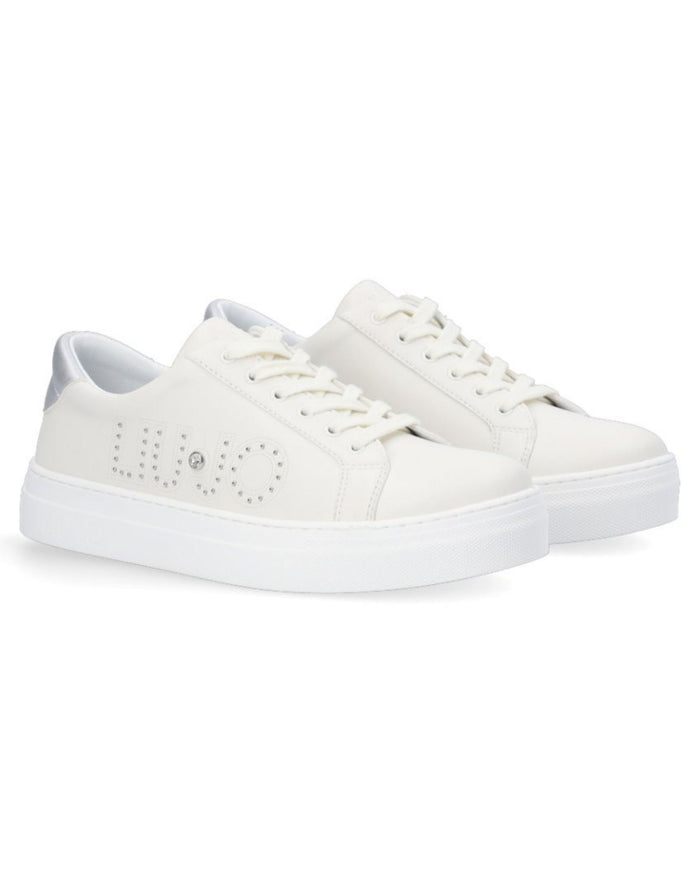 Liu Jo Sneakers Alicia 506 Pelle Bianco con Dettaglio Metallic 3