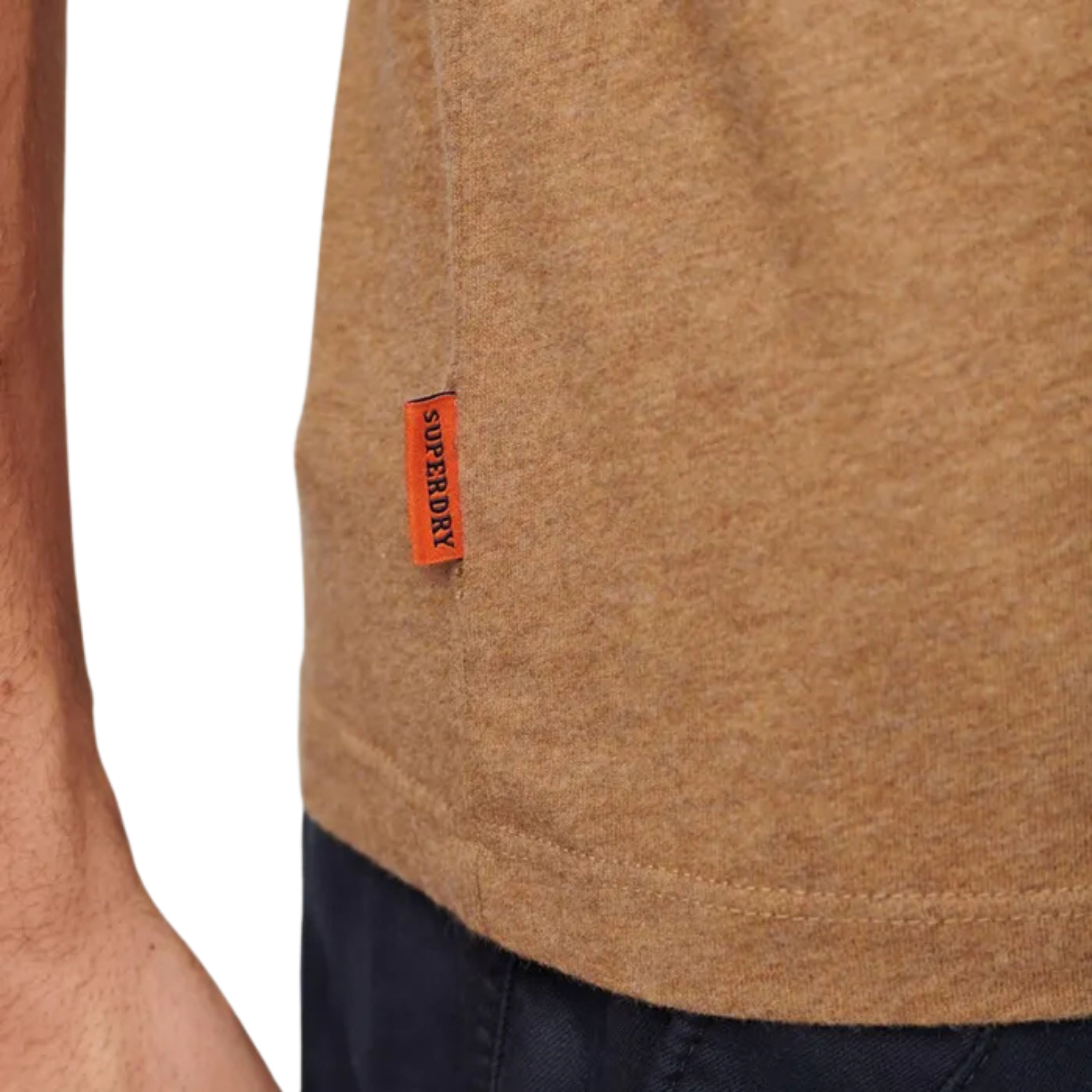 Superdry t-shirt men uomo logo ricamato essential emb marrone