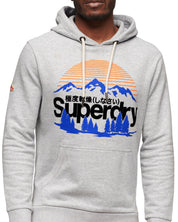 Superdry Hoodie Great Outdoors Graphic Cotone Grigio