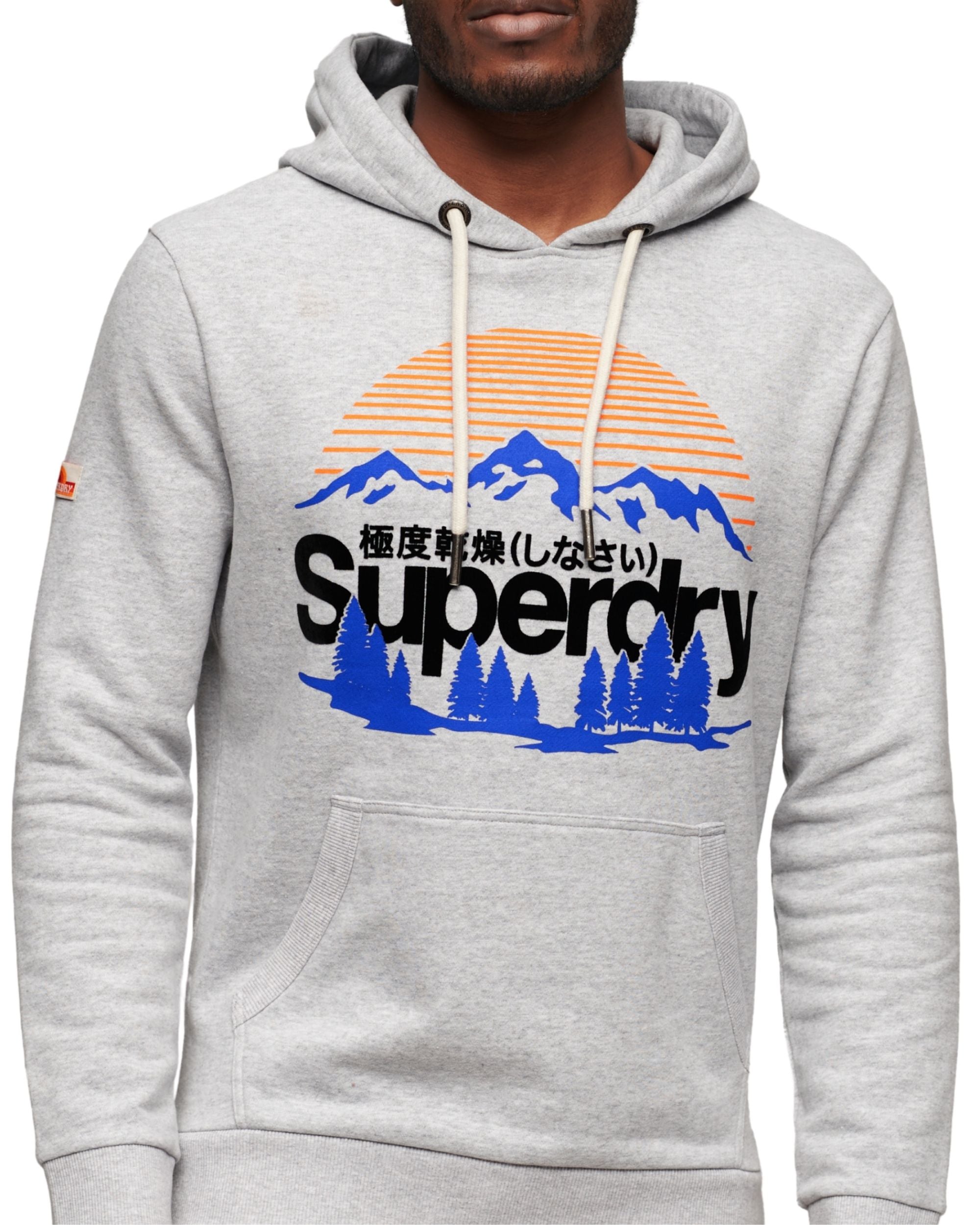 Superdry Hoodie Great Outdoors Graphic Cotone Grigio