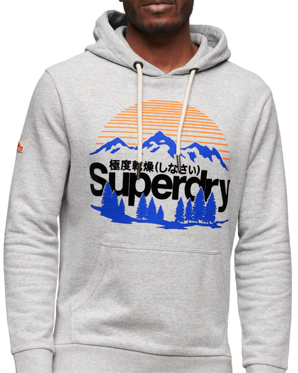 Superdry Hoodie Great Outdoors Graphic Cotone Grigio-2