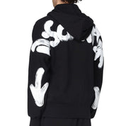 Disclaimer Felpa Con Cappuccio Full zip in Cotone Nero Uomo 55106