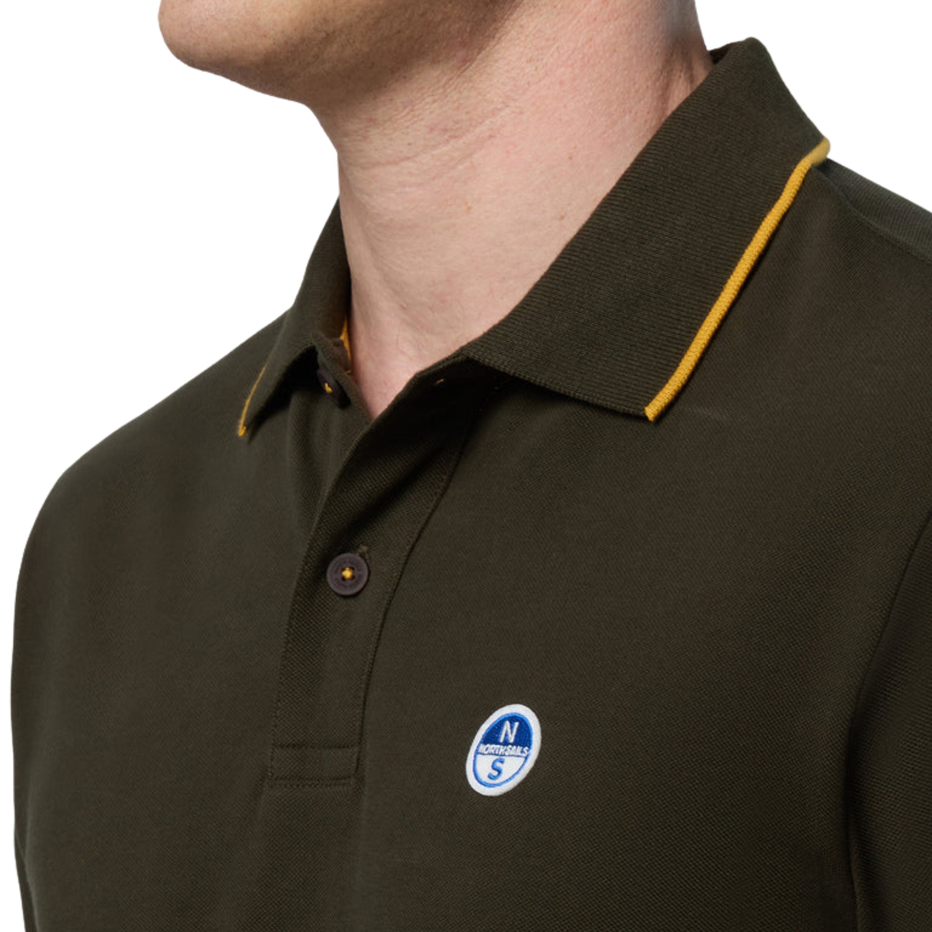 North Sails Polo maglia maglietta 692452 colletto rigato cotone biologico 0440