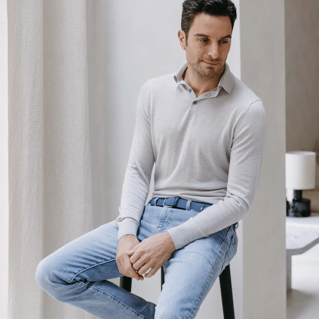 La Boucle cintura intrecciata con fibbia in metallo premium box regalo Santorini Blu Avio