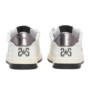 2Star Scarpe Sneakers Made in Italy artigianali Now Star Pelle Argento Bianco 4813