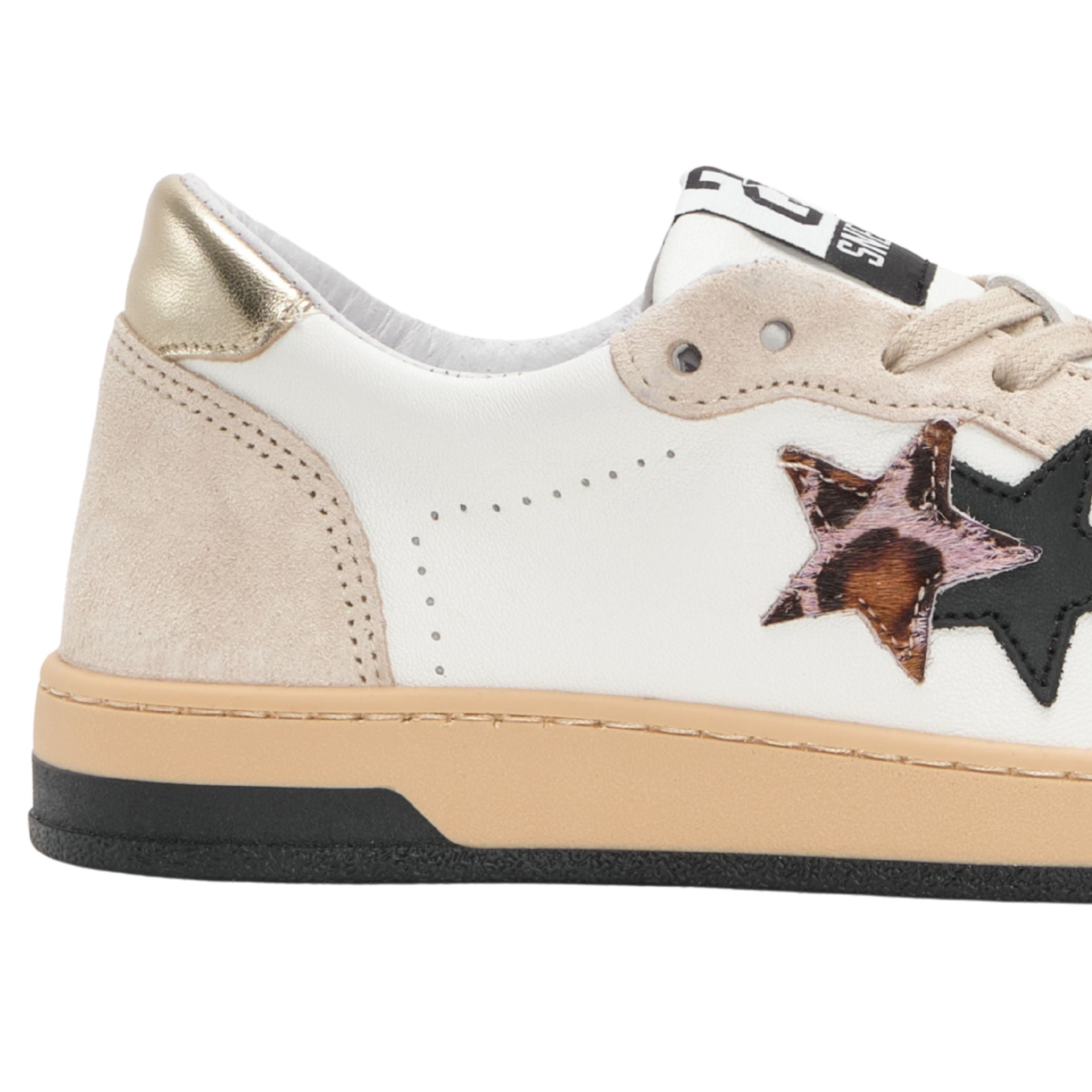 2Star Scarpe Sneakers Made in Italy artigianali Week Star Pelle Bianco Beige Leo