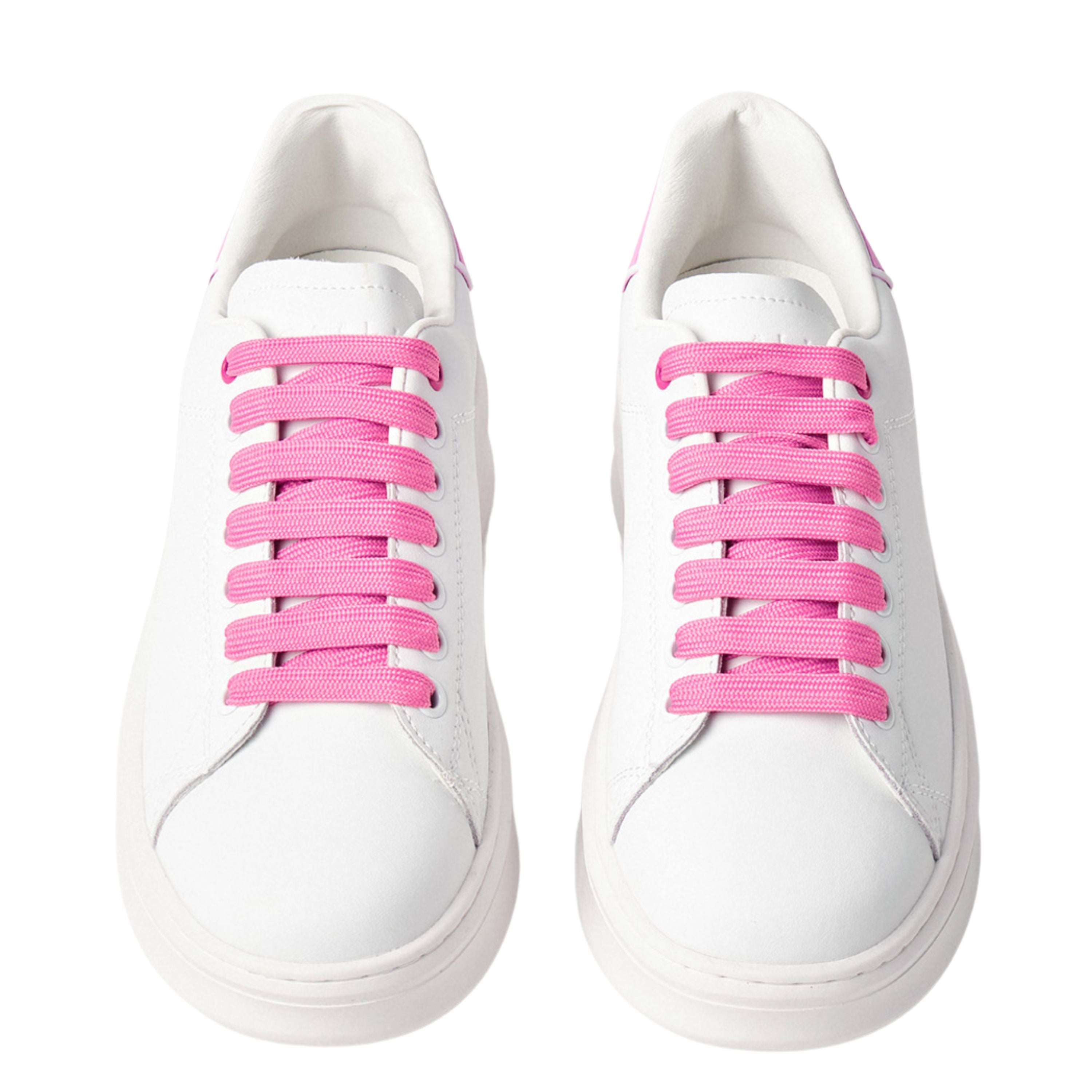 Gaelle Sneakers Scarpe Addict Tomaia in Pelle Bianco Tacco rosa orchidea