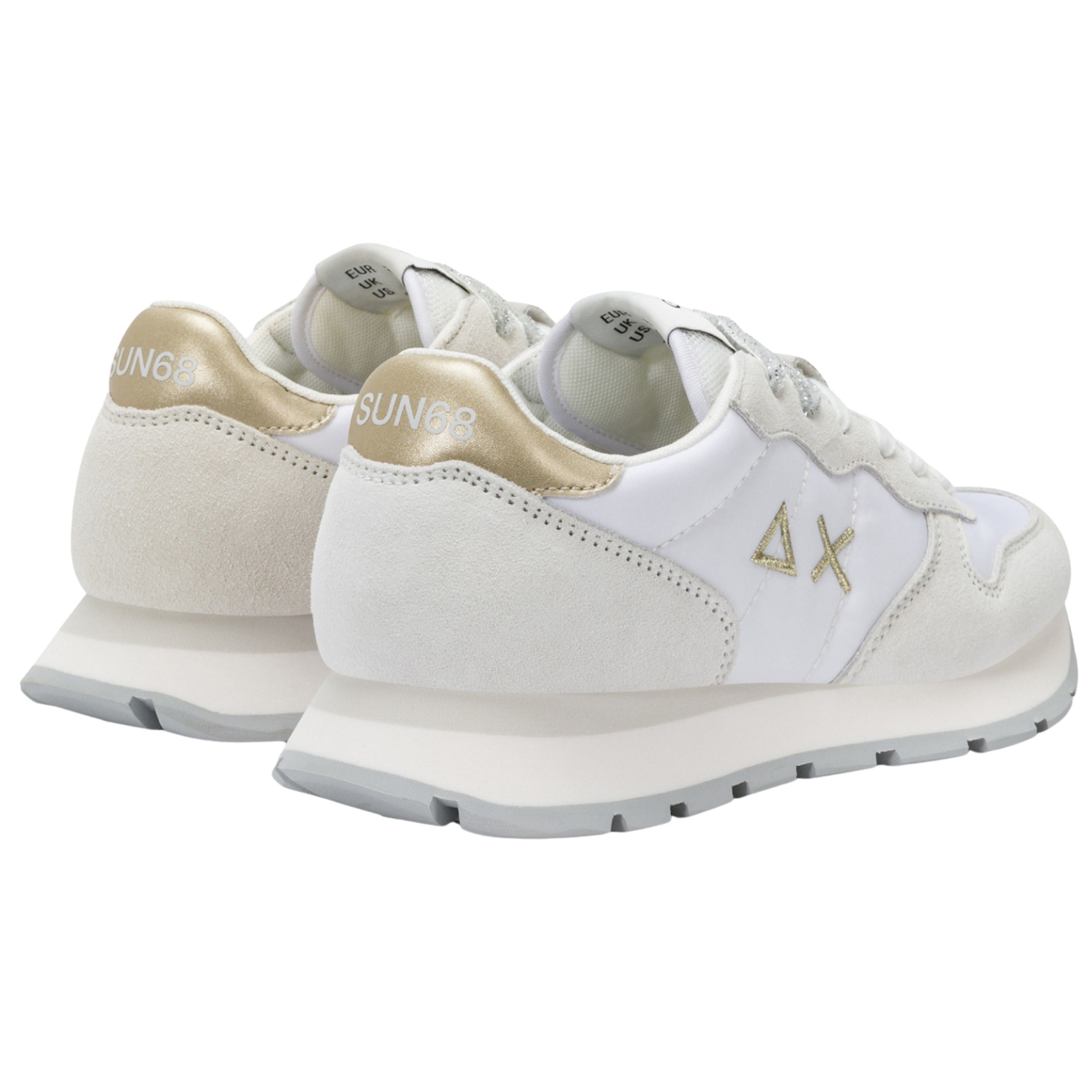 Sun68 Scarpe Ally Gold Silver Z35202 Sneakers Casual Donna Nylon Pelle