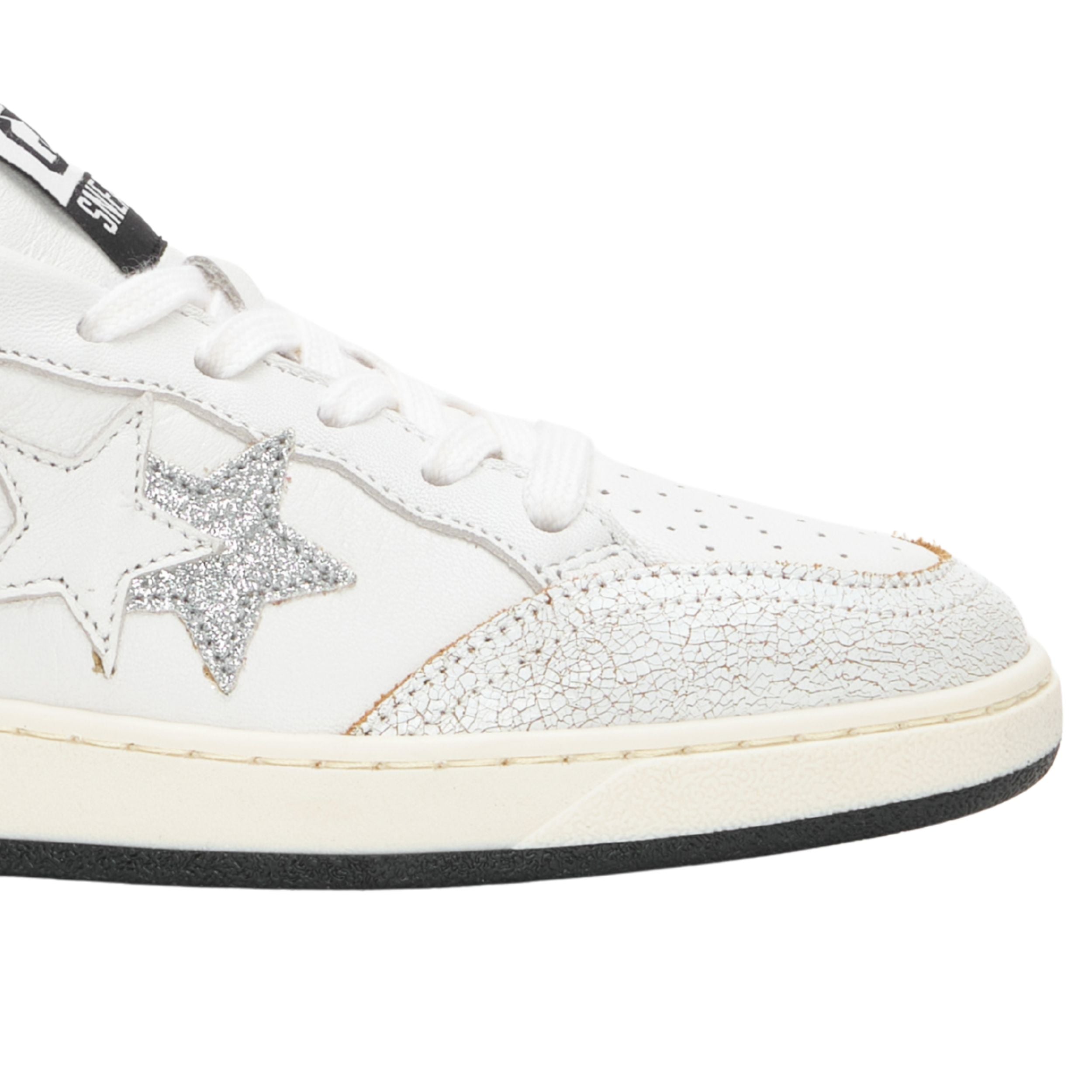 2Star Scarpe Sneakers Made in Italy artigianali Week Star Pelle Bianco Argento