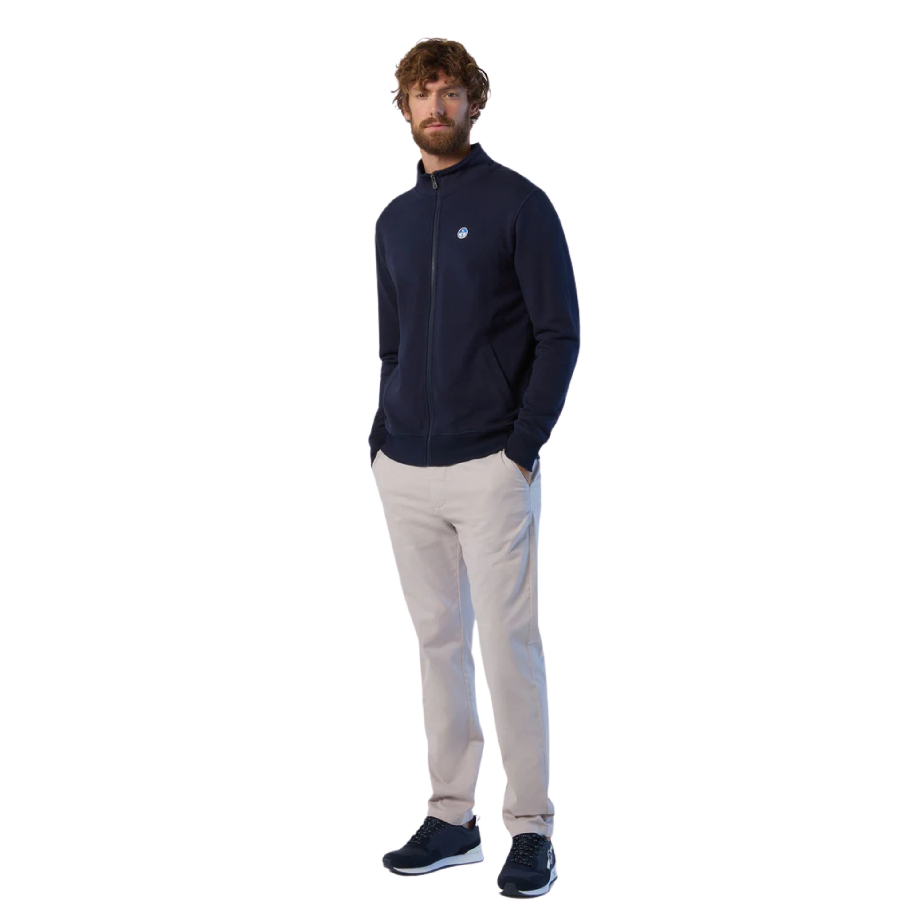 North Sails Felpa manica lunga BASIC FULL ZIP SWEATSHIRT blu navy 691221