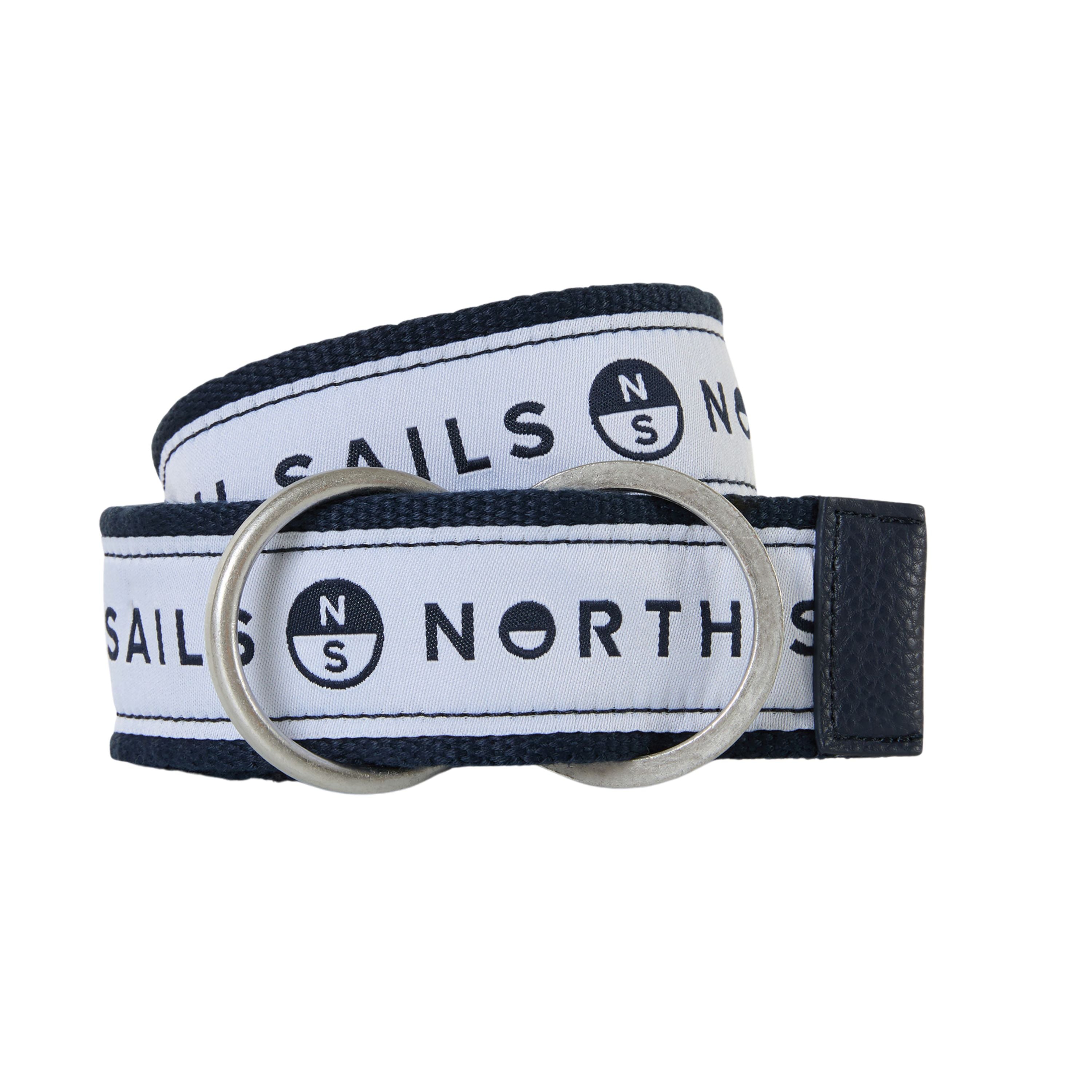North Sails cintura belt nastro logato fibbia ring tessuto tecnico bianco