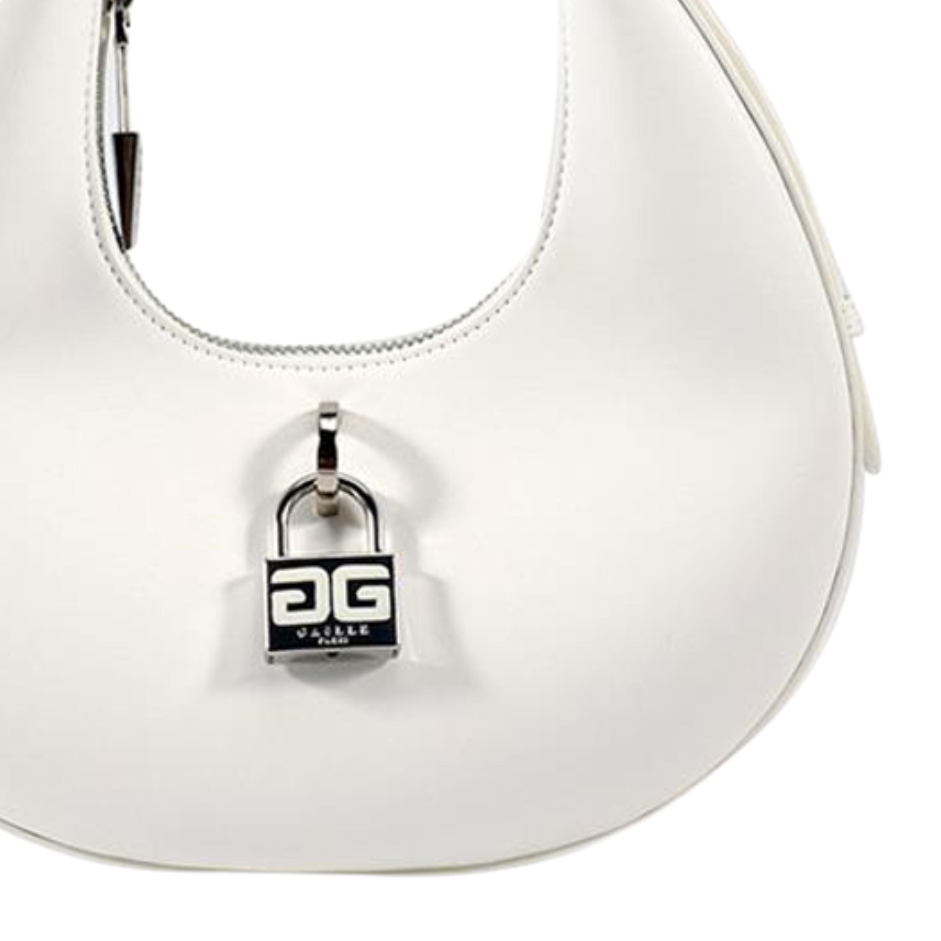 Gaelle Borsetta donna borsa a mano hobo lucchetto logato regular bianco