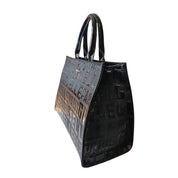 Gaelle Borsa MAXI SHOPPER LETTERING VERNICE logo all over nero