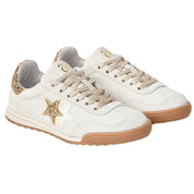 2Star Scarpe Sneakers Made in Italy artigianali Kurt Star Pelle avorio e oro 5130