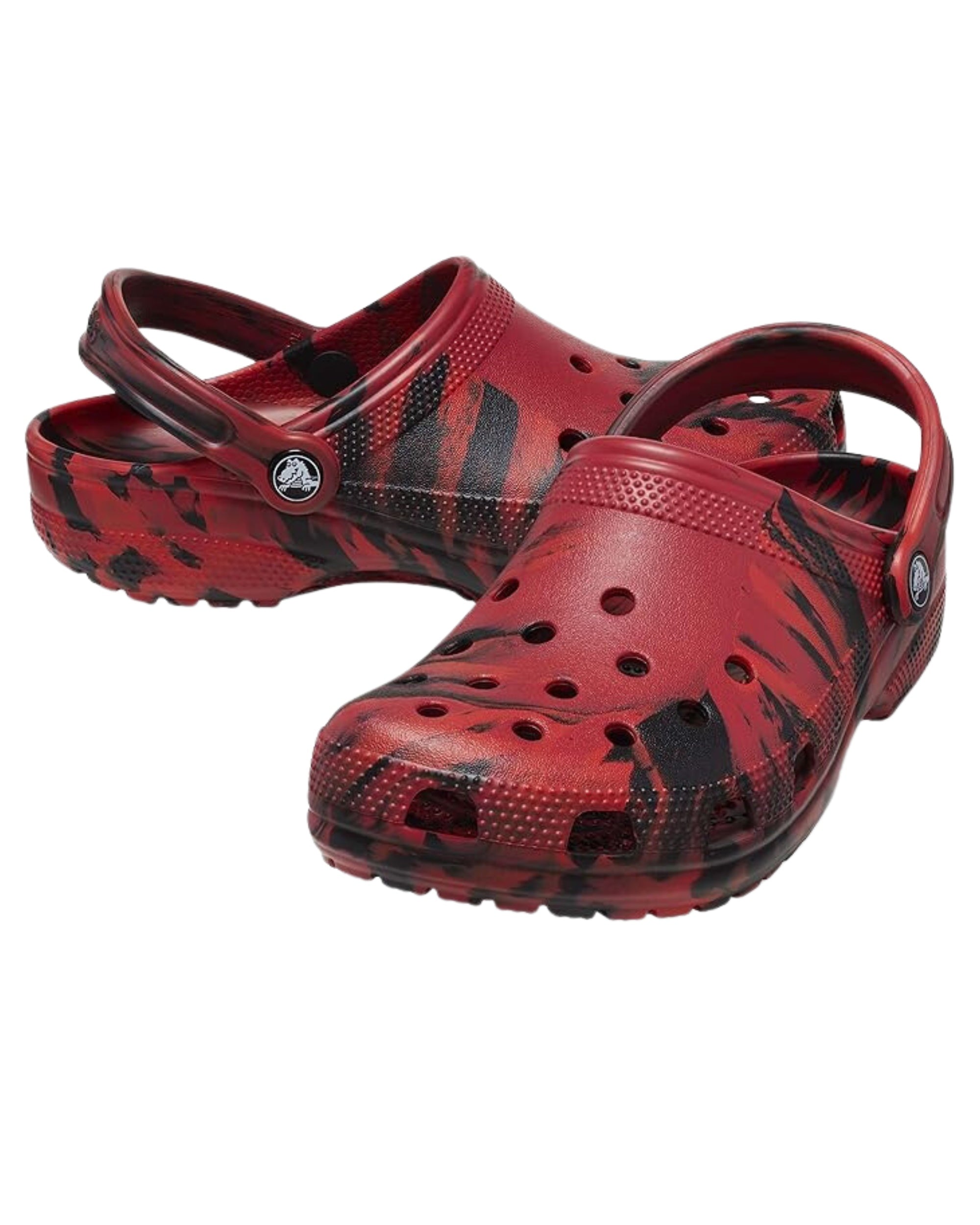 Crocs Clogs Marble Effect Clogs in Red Eva