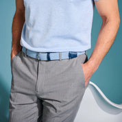 La Boucle cintura intrecciata con fibbia in metallo premium box regalo Portofino azzurro