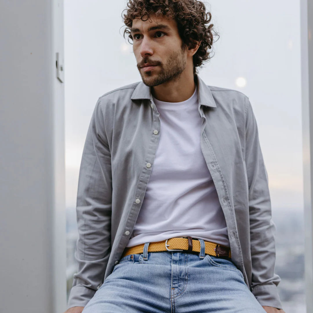 La Boucle cintura intrecciata con fibbia in metallo premium box regalo Zermatt giallo