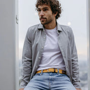 La Boucle cintura intrecciata con fibbia in metallo premium box regalo Zermatt giallo