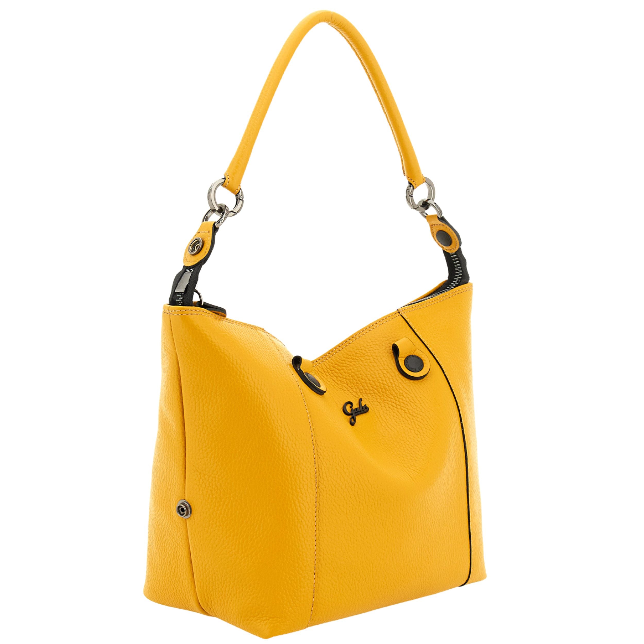 Gabs G3 Plus M Borsa Zaino Trasformabile Hobo Shopper Tote Bauletto in Pelle Giallo Orzo
