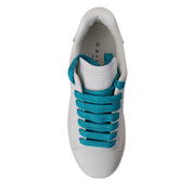 Gaelle Sneakers Scarpe Addict Tomaia in Pelle Bianco Tacco verde menta