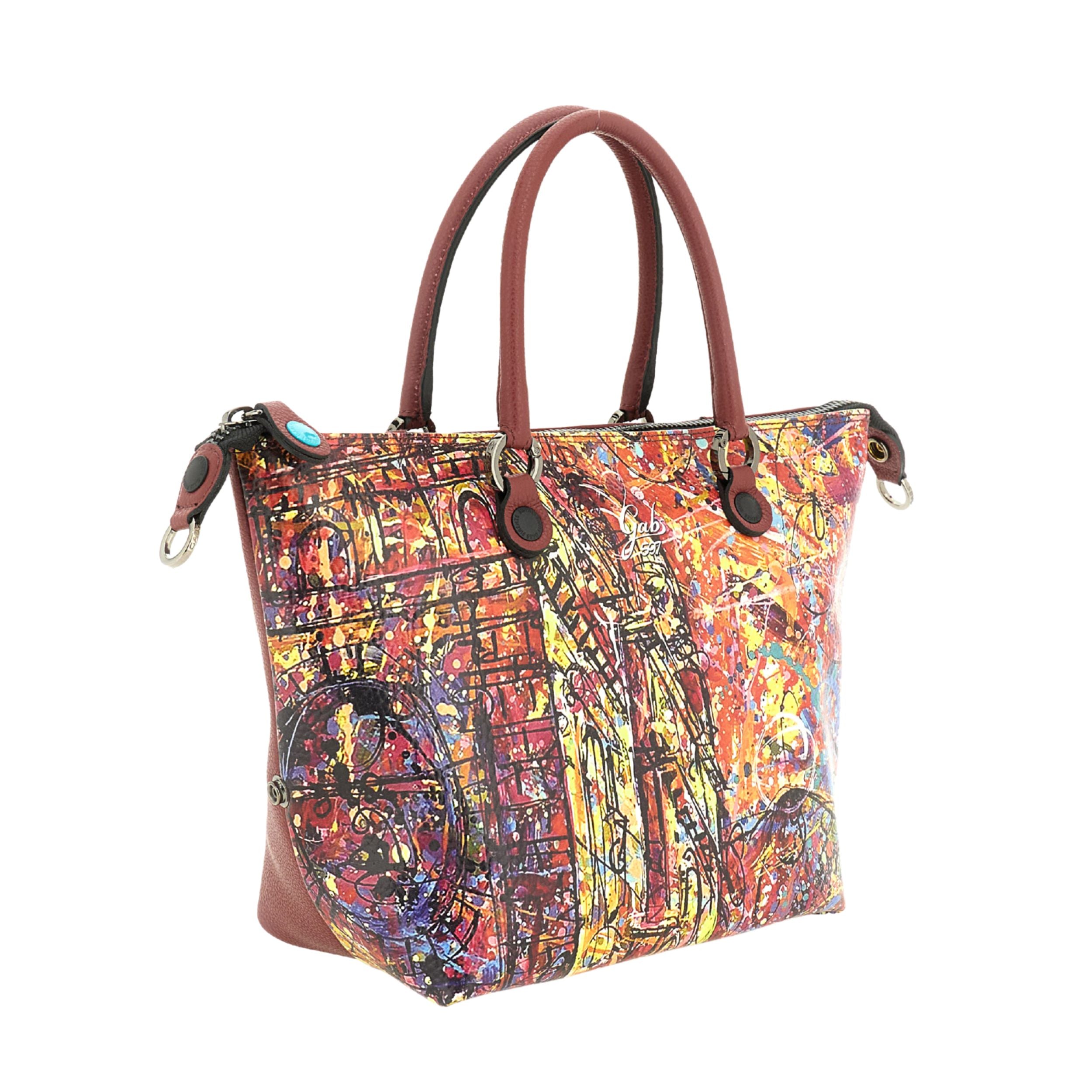 Gabs G3 Plus M Basic Borsa Zaino Trasformabile Hobo Shopper Tote Bauletto in Pelle Stampa 597