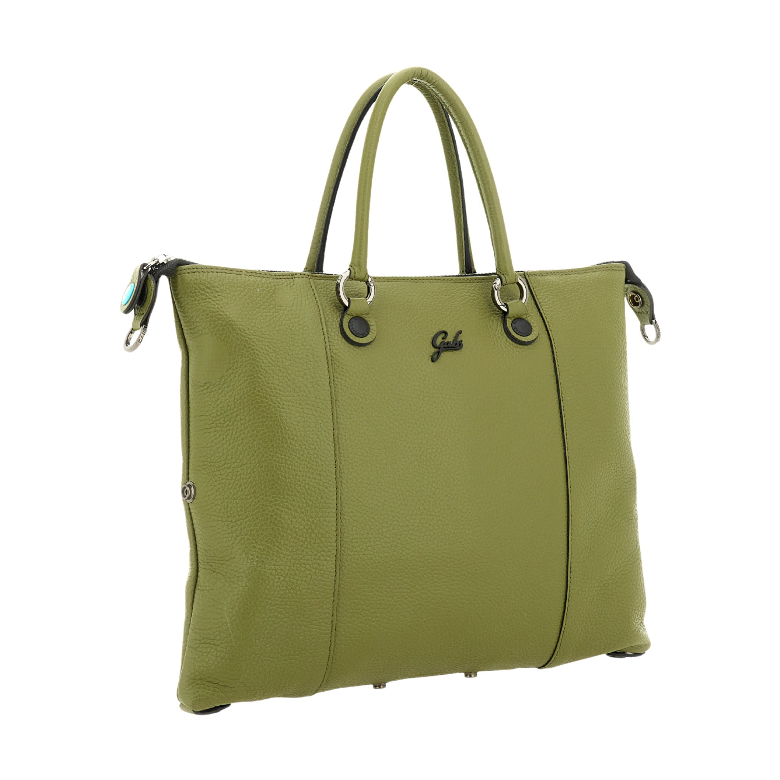 Gabs G3 Plus M Borsa Zaino Trasformabile Hobo Shopper Tote Bauletto in Pelle Verde Prezzemolo