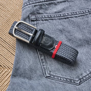 La Boucle cintura intrecciata con fibbia in metallo premium box regalo Harvard grigio scuro