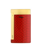 S.t.dupont Laccato Con Design Pelle Di Serpente Rosso Unisex