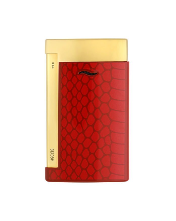 S.t.dupont Laccato Con Design Pelle Di Serpente Rosso Unisex 3