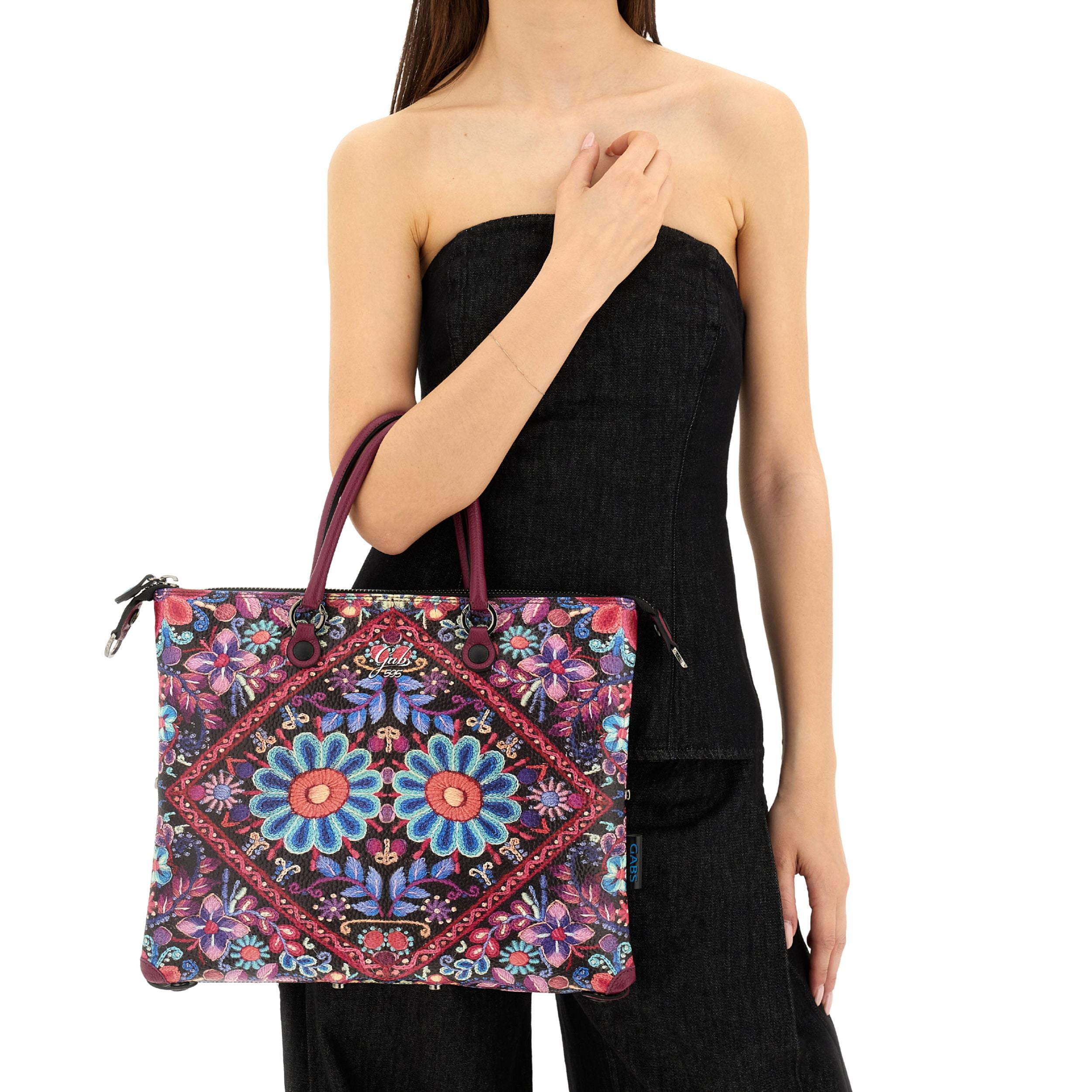 Gabs G3 Plus M Basic Borsa Zaino Trasformabile Hobo Shopper Tote Bauletto Pelle 595 Fiore Fucsia