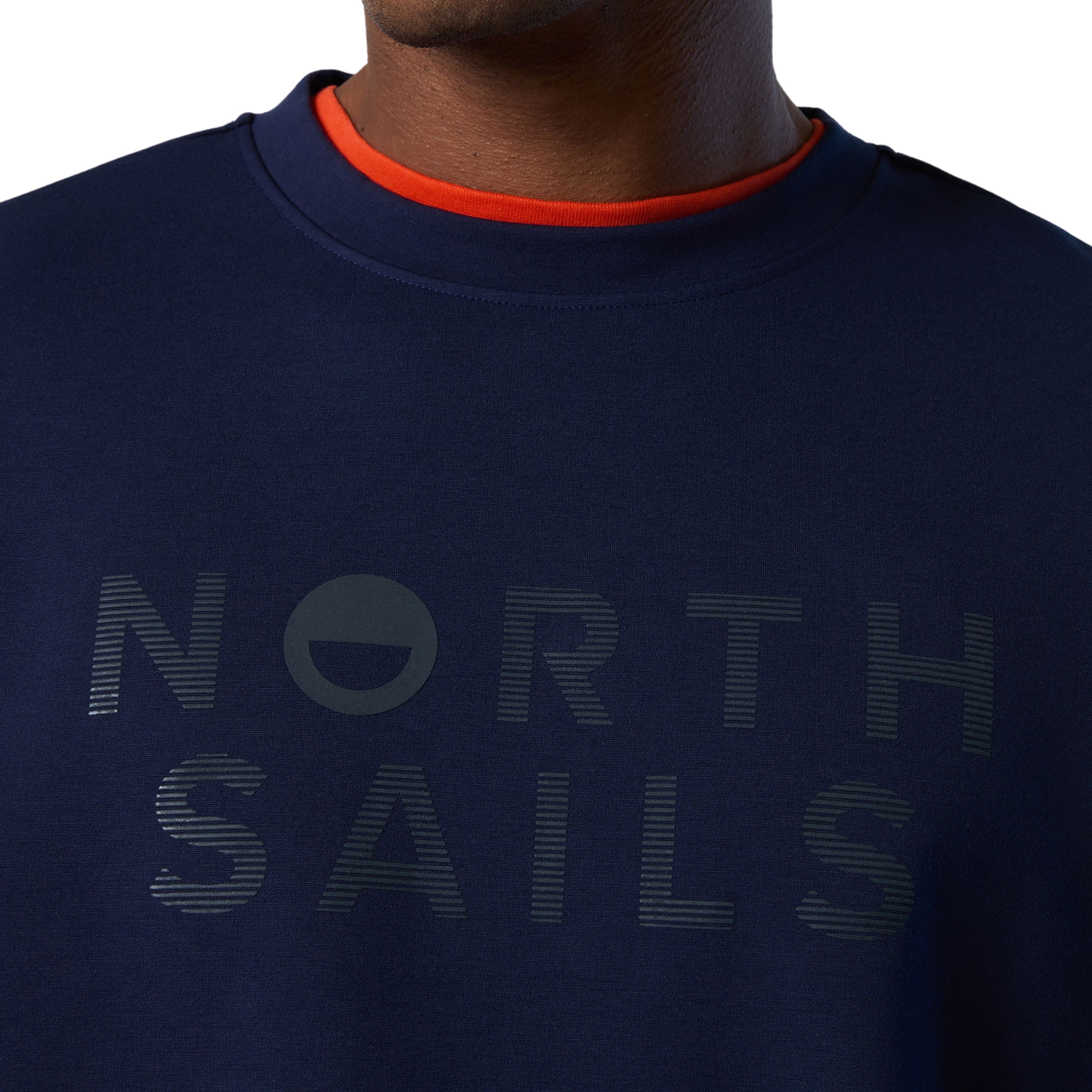 North Sails Felpa manica lunga girocollo CREWNECK SWEATSHIRT Tech Blu 691229 Interlock