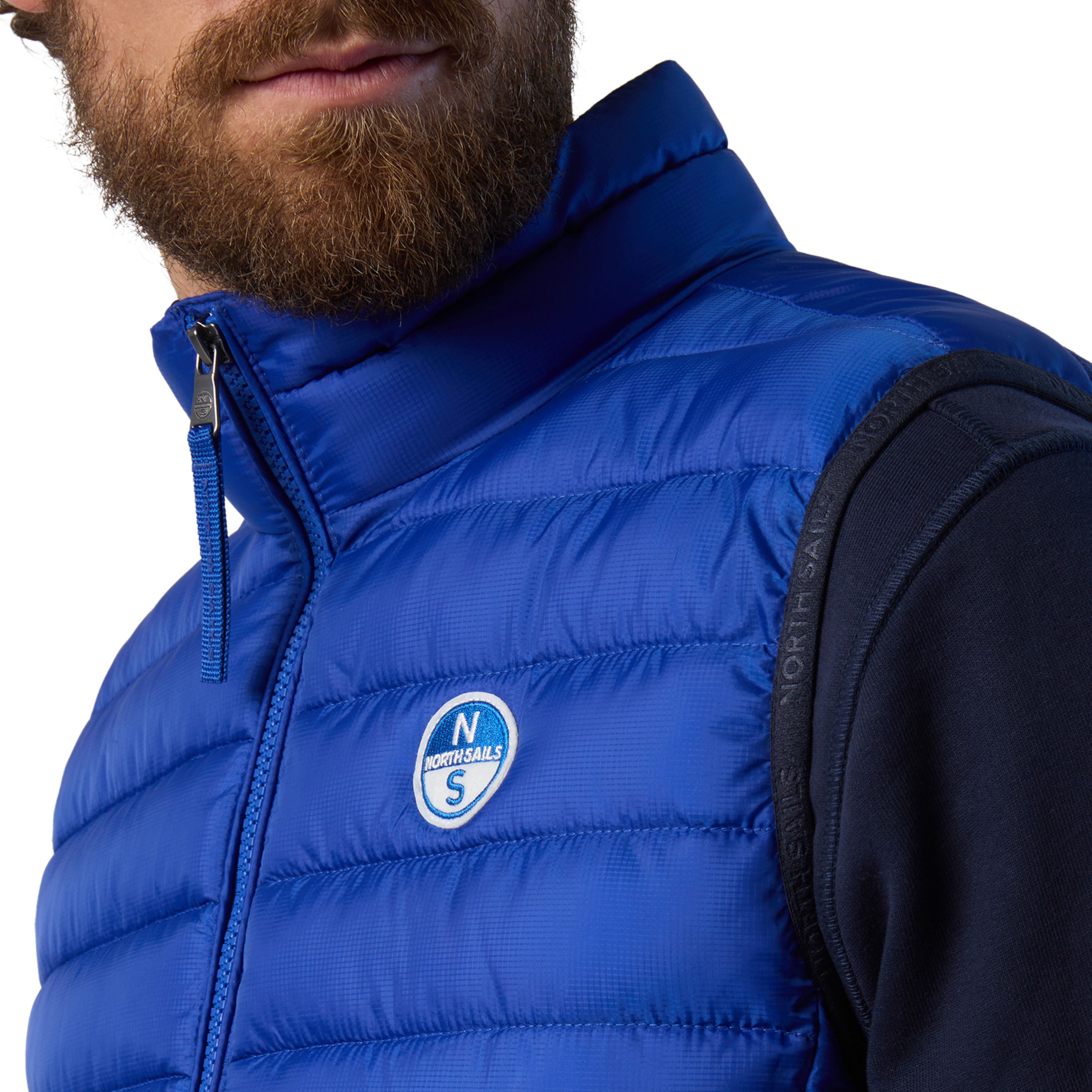 North Sails Gilet Smanicato Zip Crozet Vest tecnico outdoor antivento Tech 603272 surf blu 0831