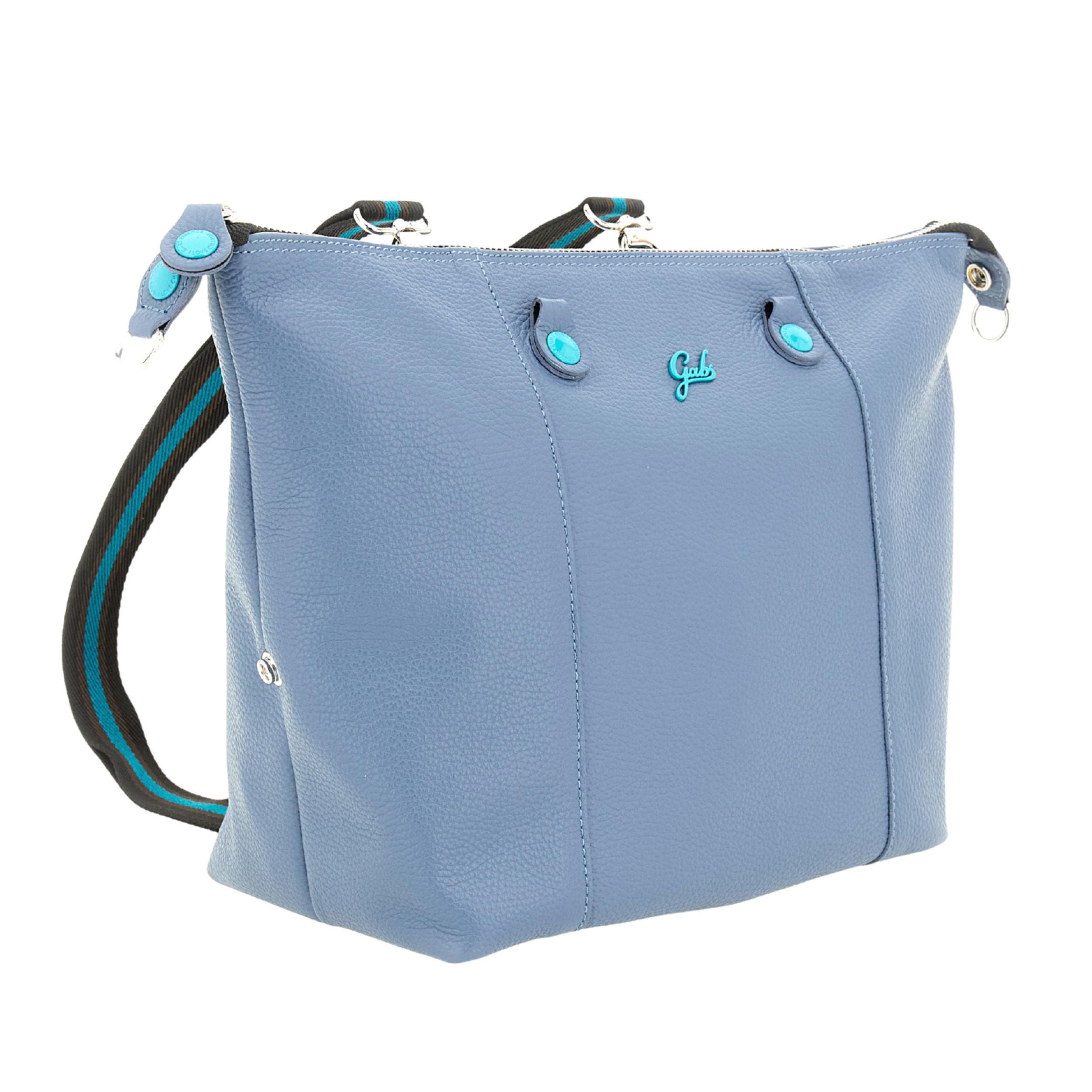 Gabs G3 Plus M Basic Borsa Zaino Trasformabile Hobo Shopper Tote Bauletto in Pelle Blu Ardesia