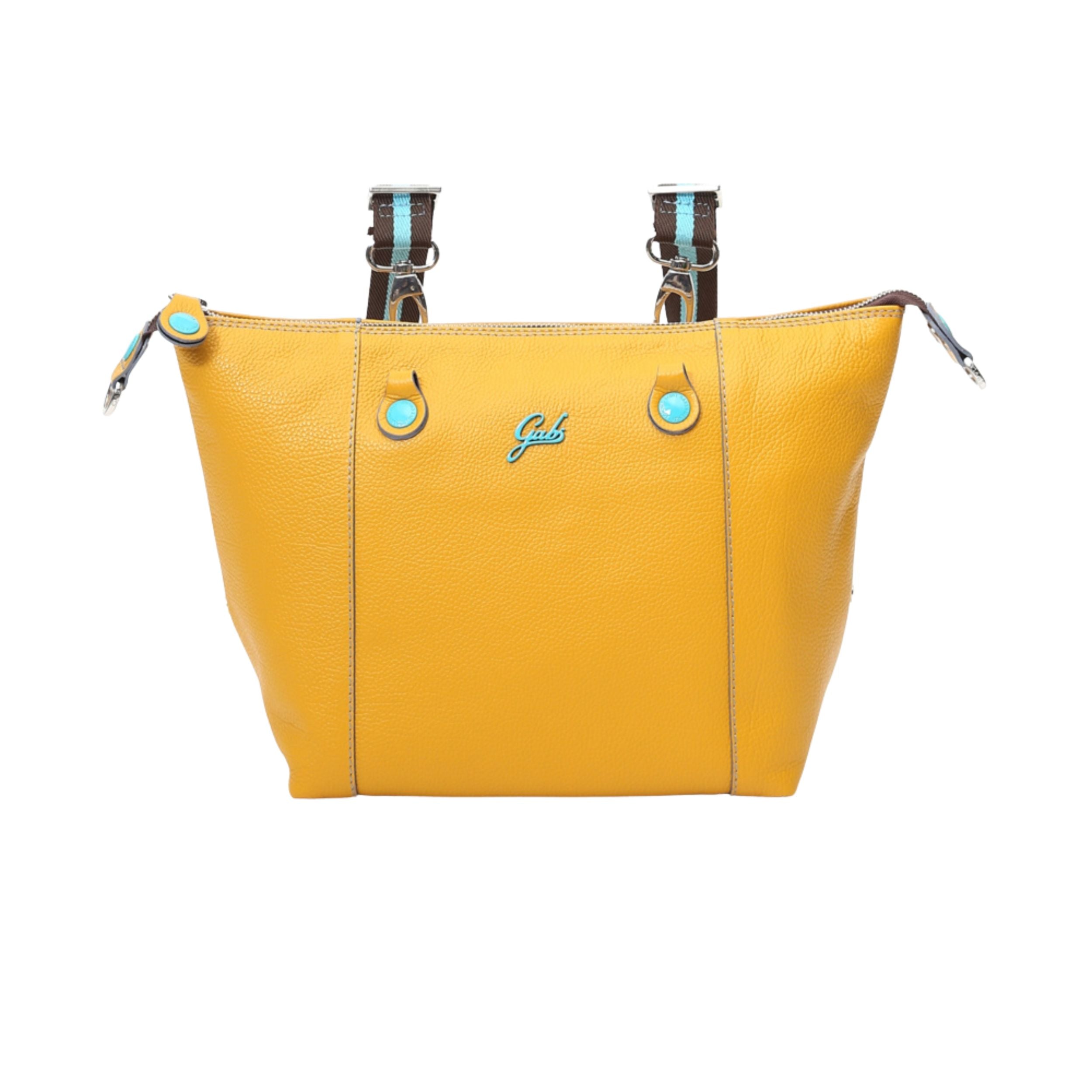 Gabs Borsa Donna trasformabile G3 PLUS L BULL BASIC Shopper Trasformabile Zaino GIALLO ORZO