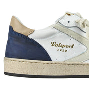 Valsport Scarpa Sneaker Davis Heritage in Nappa Bianco Blu Navy Uomo