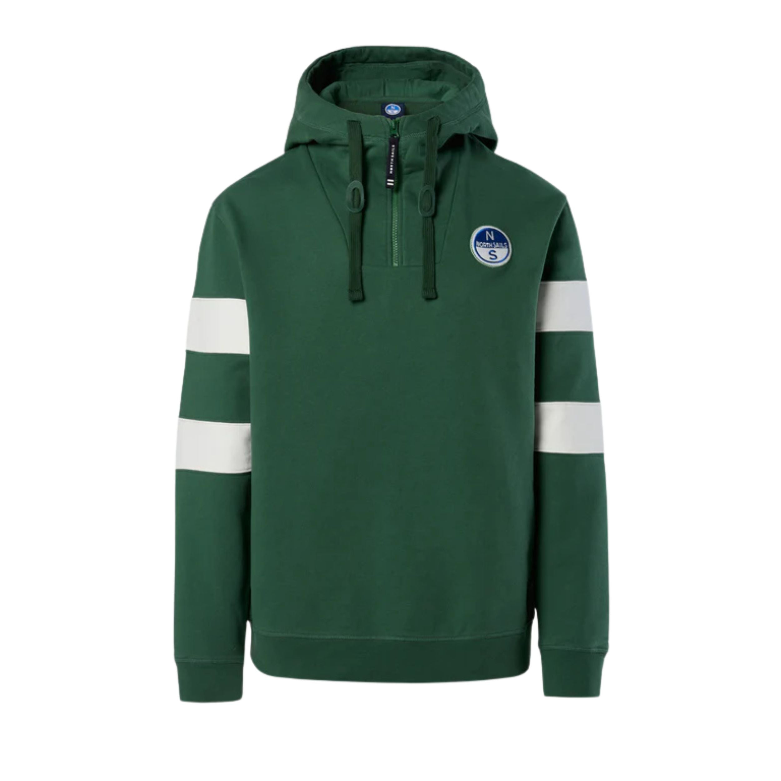 North Sails Felpa manica lunga Hoodie cappuccio full zip 691280 green