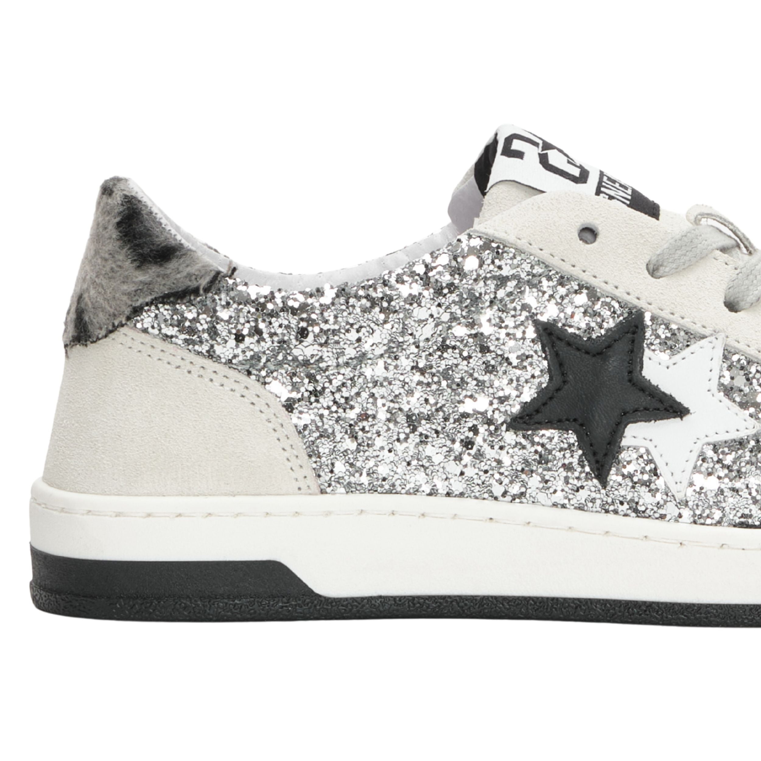 2Star Scarpe Sneakers Made in Italy artigianali Now Star Pelle Argento Bianco leo 4818