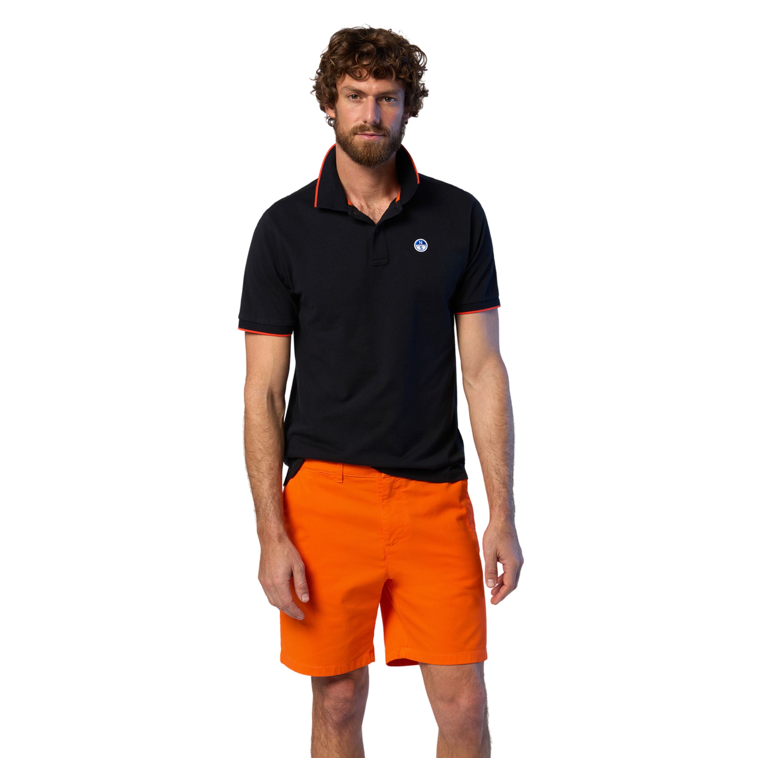 North Sails Polo maglia maglietta 692452 colletto rigato cotone biologico