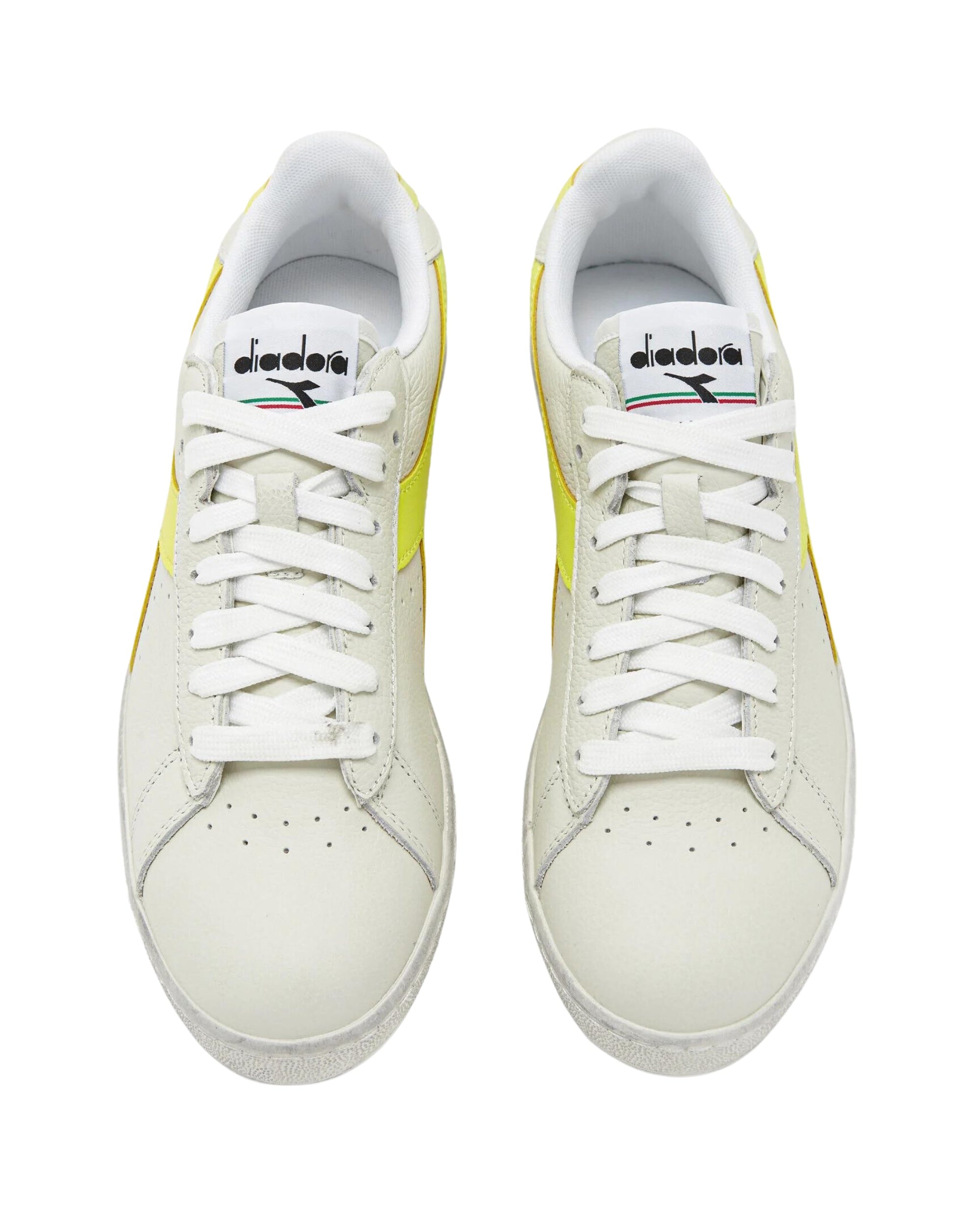 Diadora Sneakers Game L Low Fluo Waxed Pelle Bianco