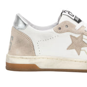 2Star Scarpe Sneakers Made in Italy artigianali Week Star Pelle Bianco Beige