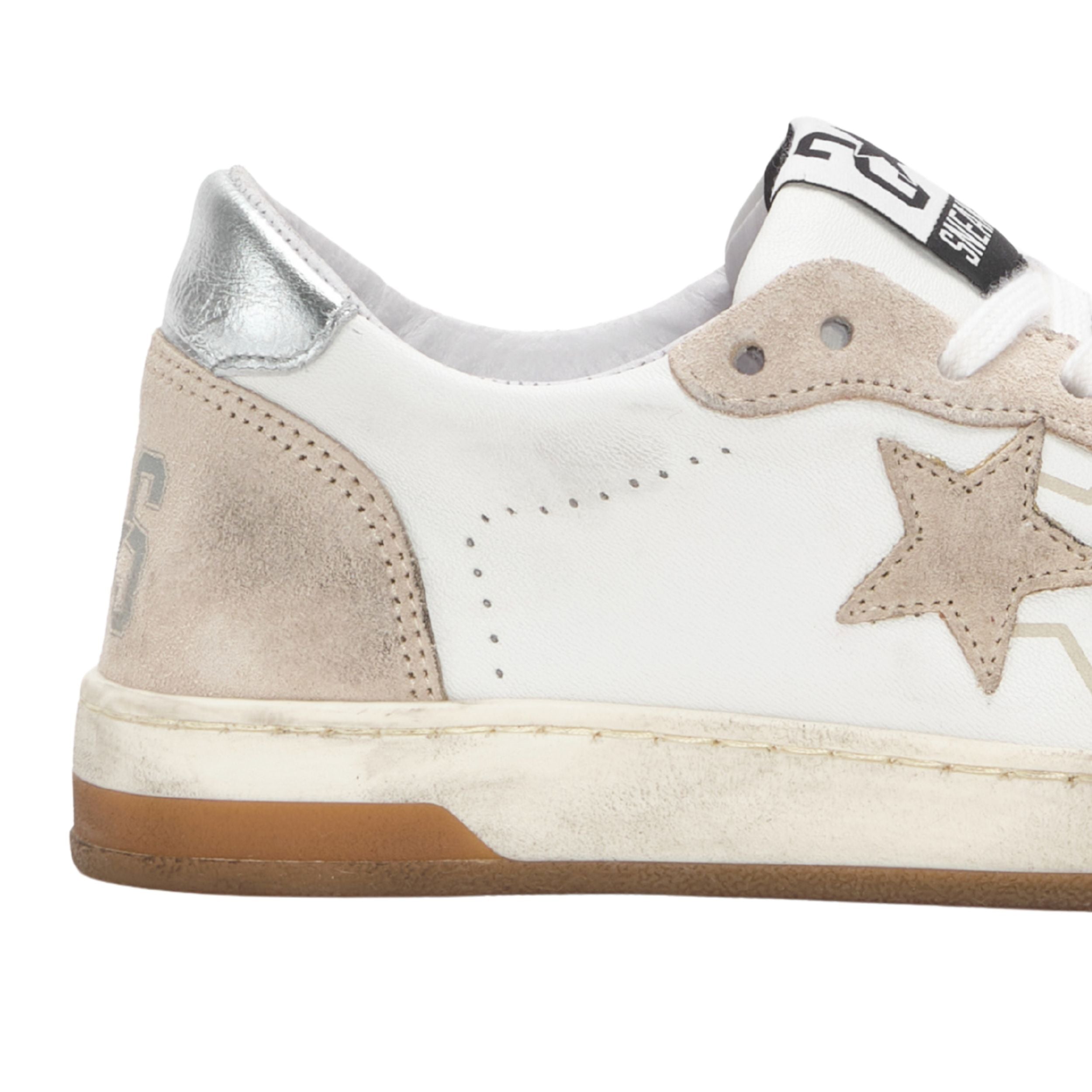 2Star Scarpe Sneakers Made in Italy artigianali Week Star Pelle Bianco Beige