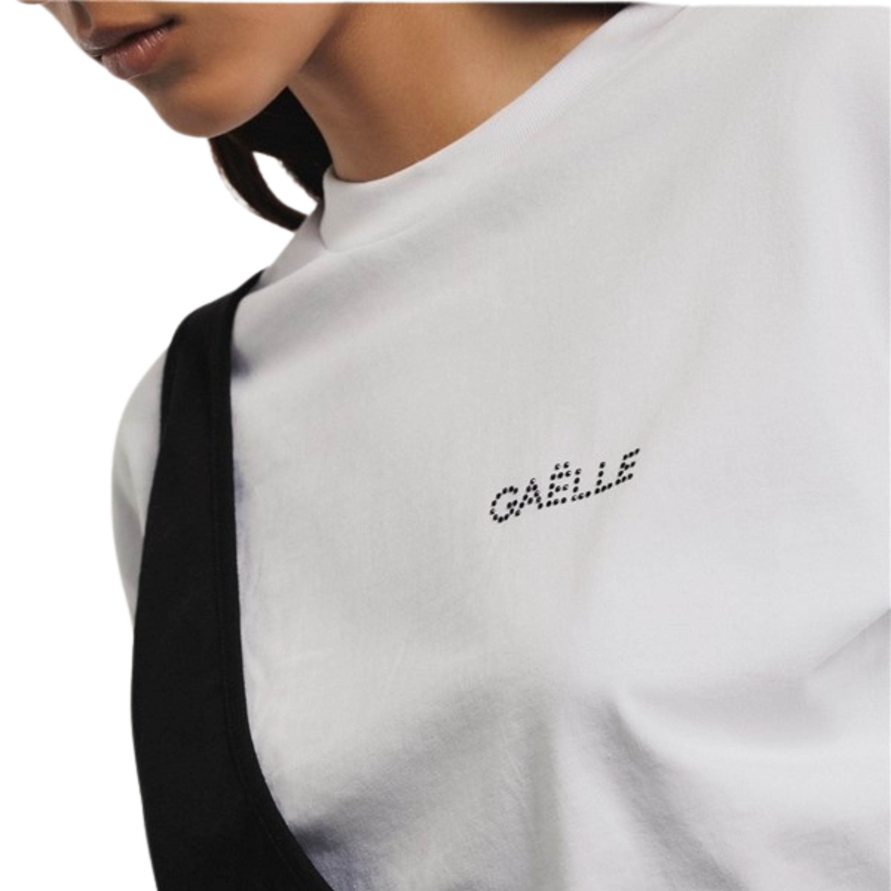 Gaelle T-Shirt crop con dettaglio monospalla jersey