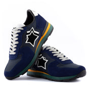 Atlantic Stars Casual Sneakers Laces Sports Fashion Style Blue Men