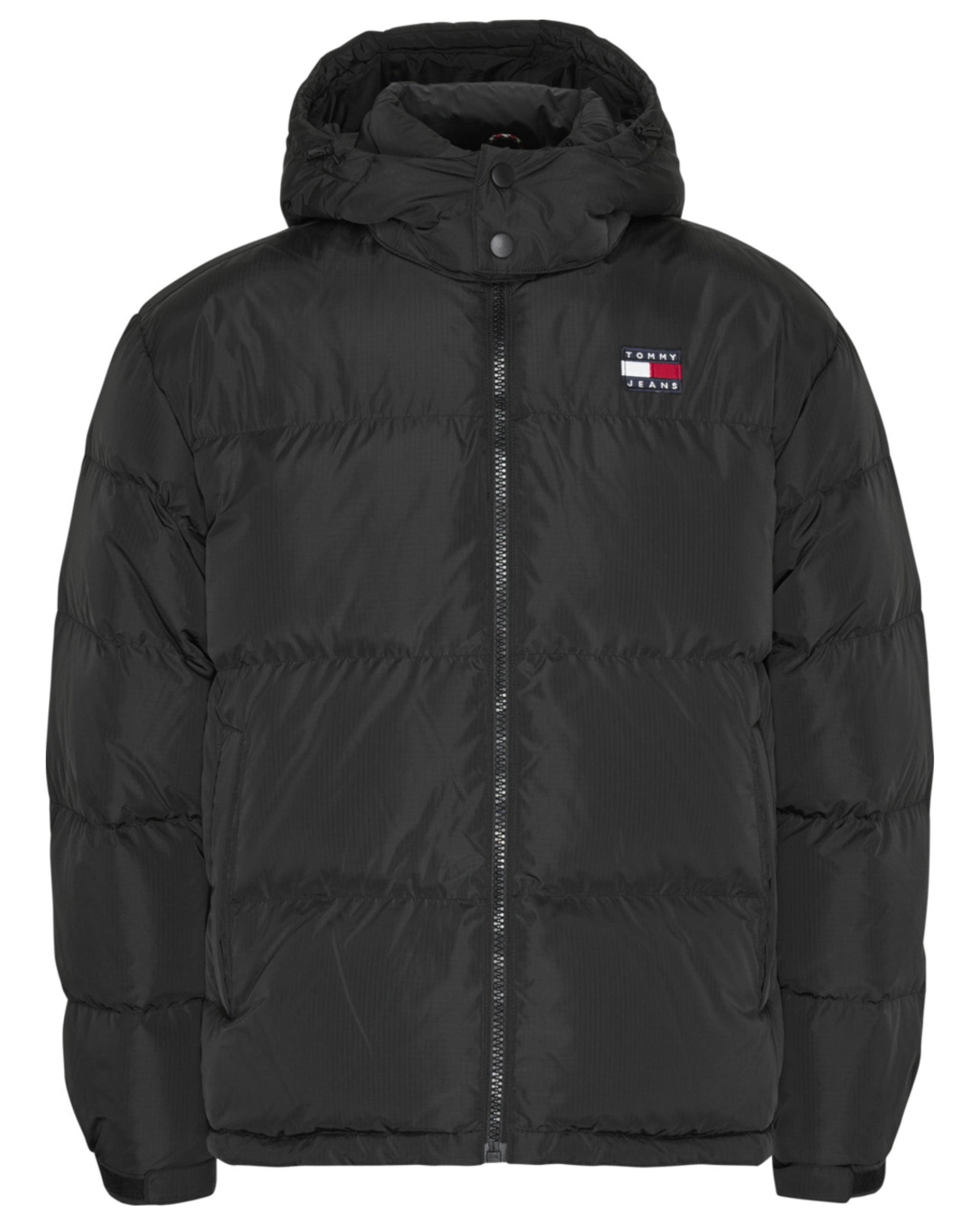 Tommy Jeans Padded Parka Jacket Hood Black